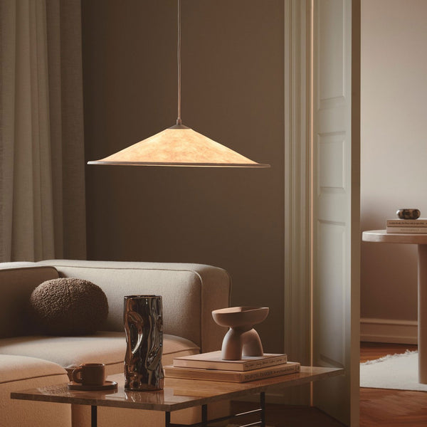 Hill 55 Japandi Style Pendant Light in White