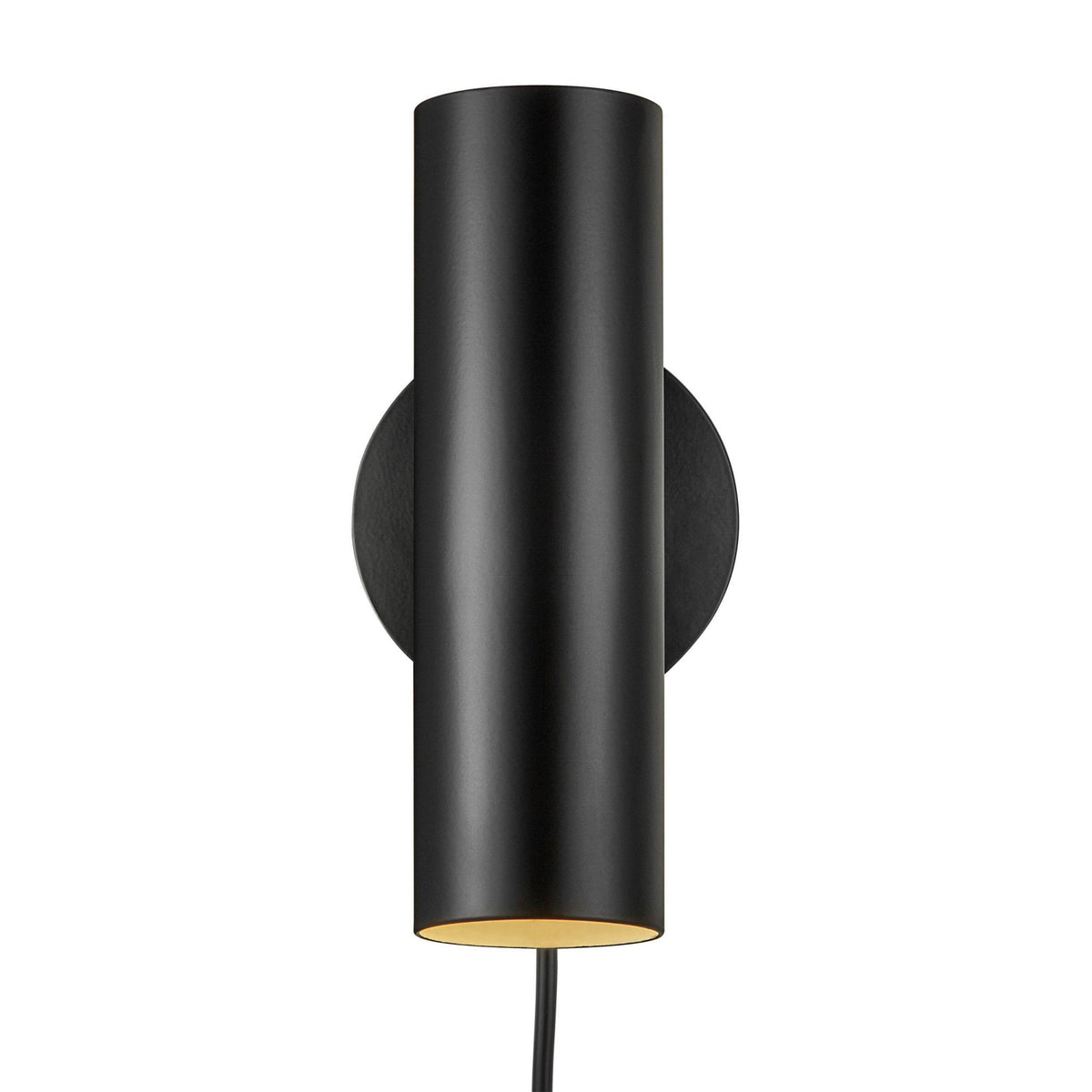 Mib Plugged Adjustable Wall Spotlight in Black