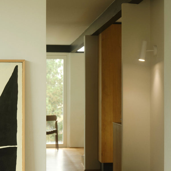 Mib Plugged Adjustable Wall Spotlight in White