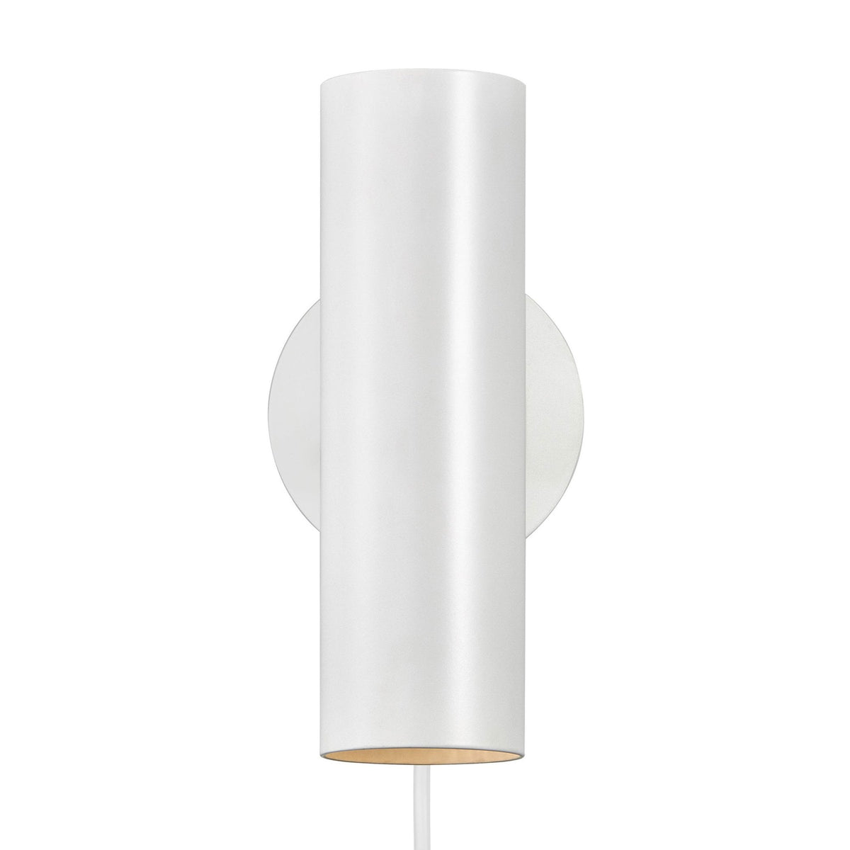 Mib Plugged Adjustable Wall Spotlight in White