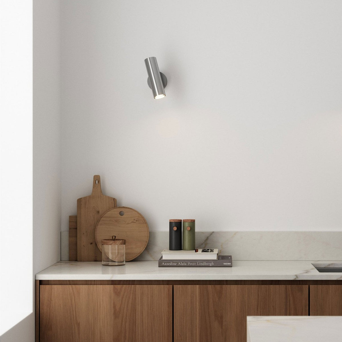 Mib Plugged Adjustable Wall Spotlight in Chrome