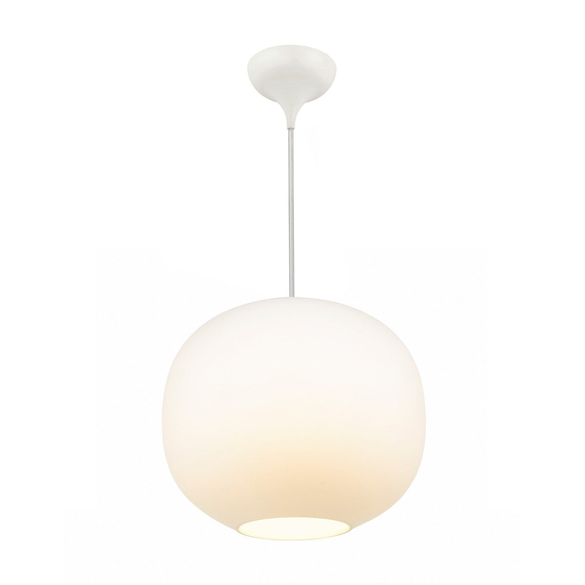 DFTP By Nordlux Navone 20 Opal Glass Pendant in White with Brass Detail
