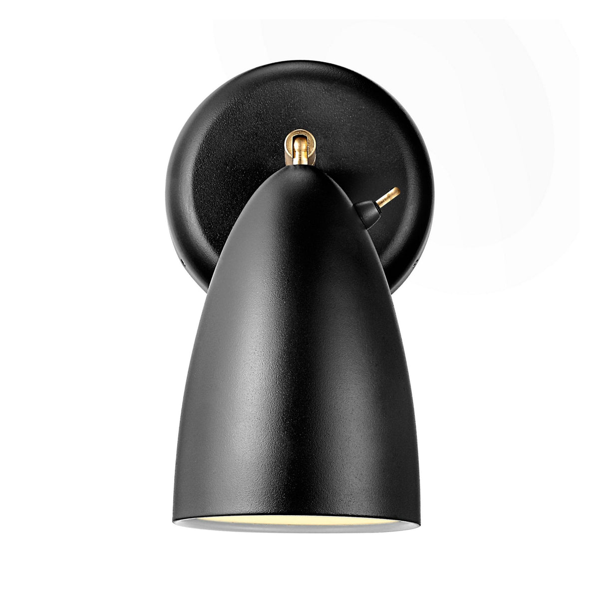 Nexus 2.0 Nordic Plugged Wall Light In Black with Brass Detail