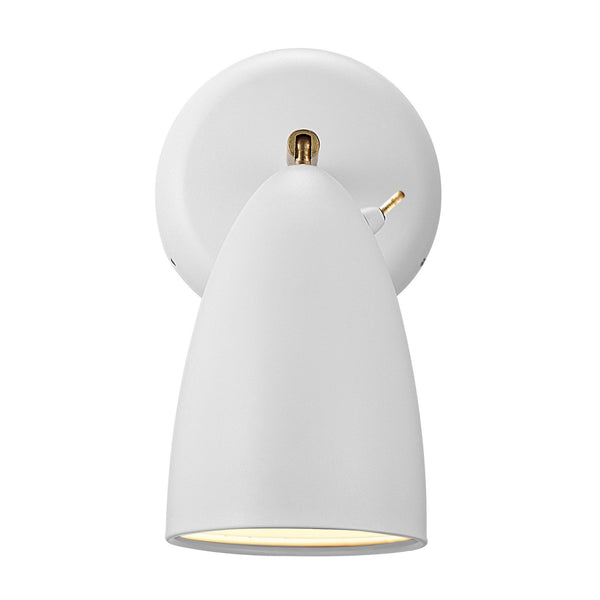 Nexus 2.0 Nordic Plugged Wall Light In TeleGrey & White with Brass Detail