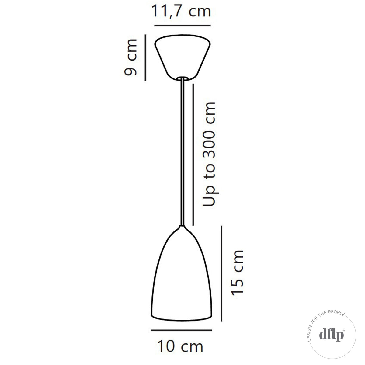 Nexus 2.0 Small Nordic Pendant in Matt Black