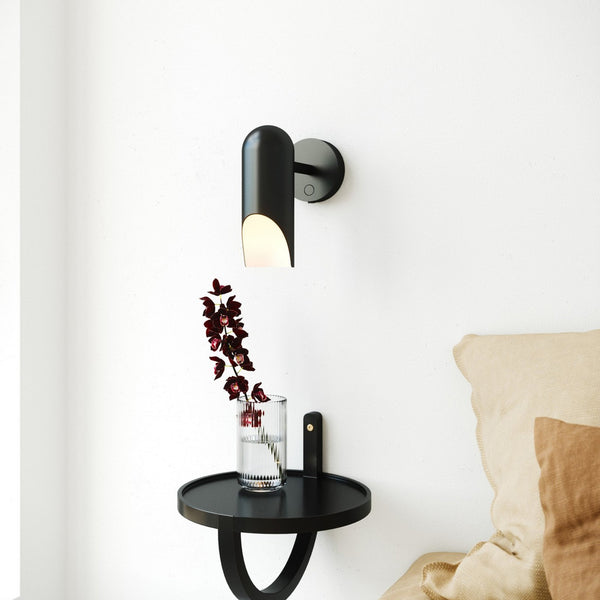 Rochelle Plugged Adjustable Wall Light in Matt Black
