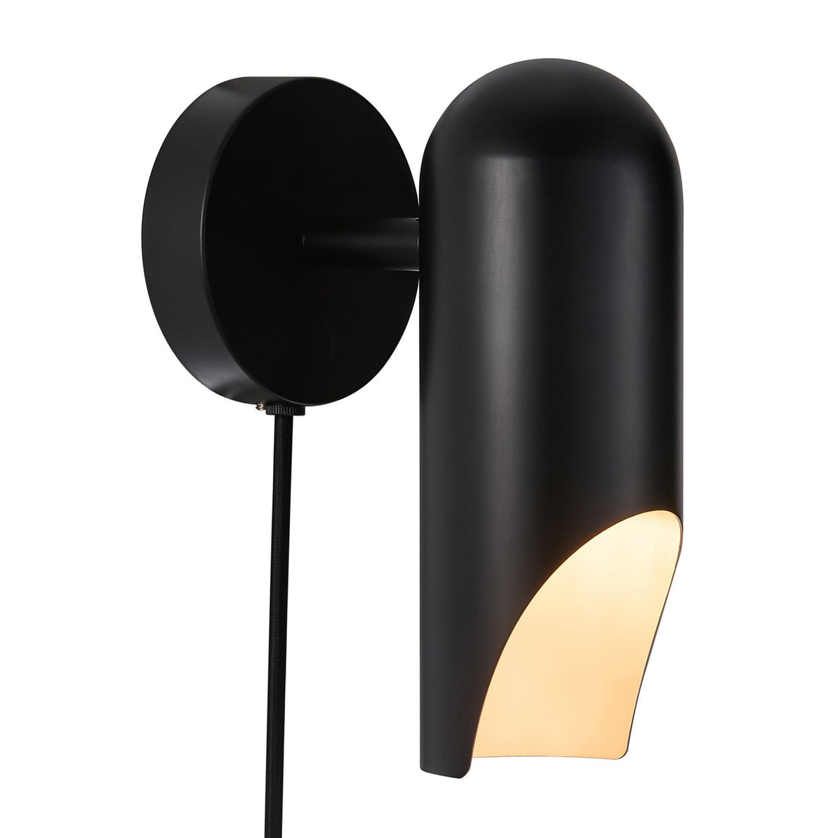 Rochelle Plugged Adjustable Wall Light in Matt Black