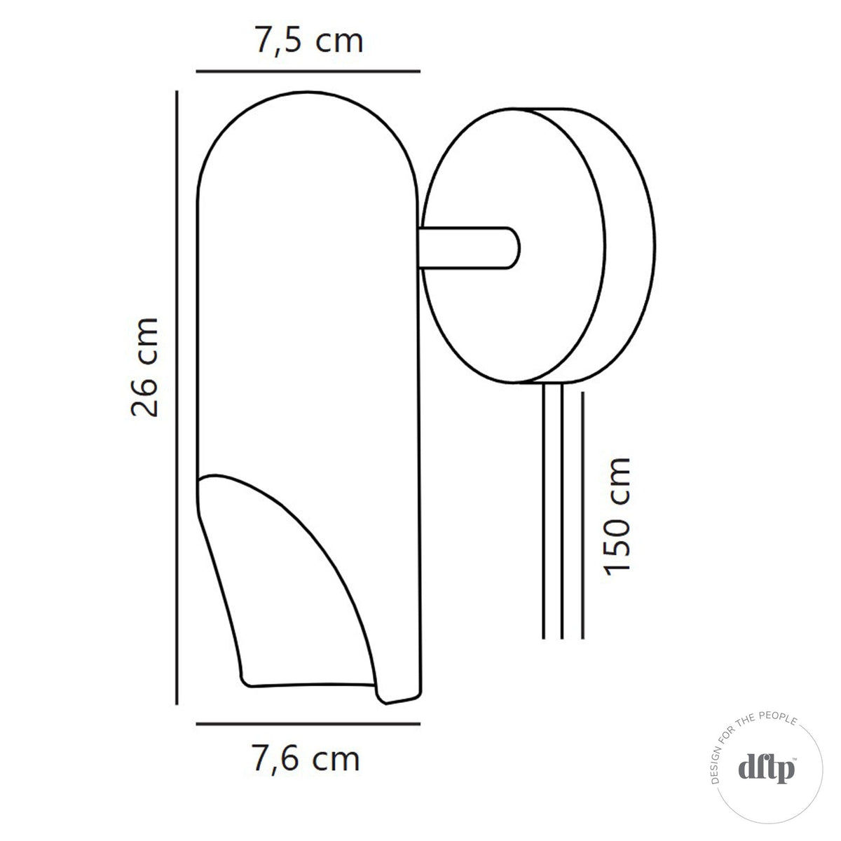 Rochelle Plugged Adjustable Wall Light in Matt Black