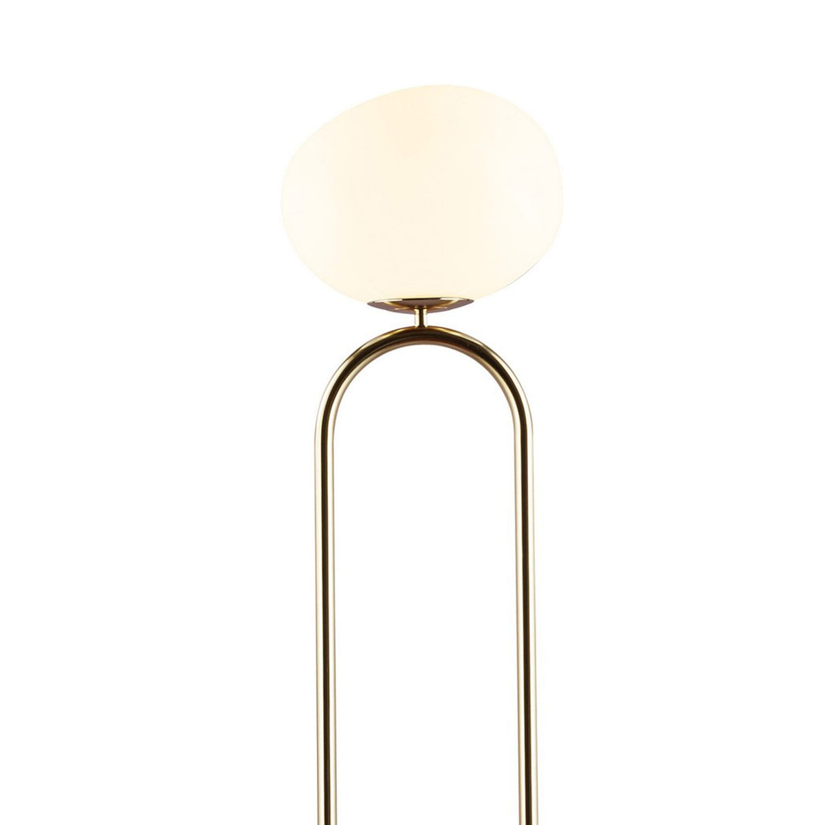 Shapes Polished Brass Floor Lamp With Opal Glass Shade