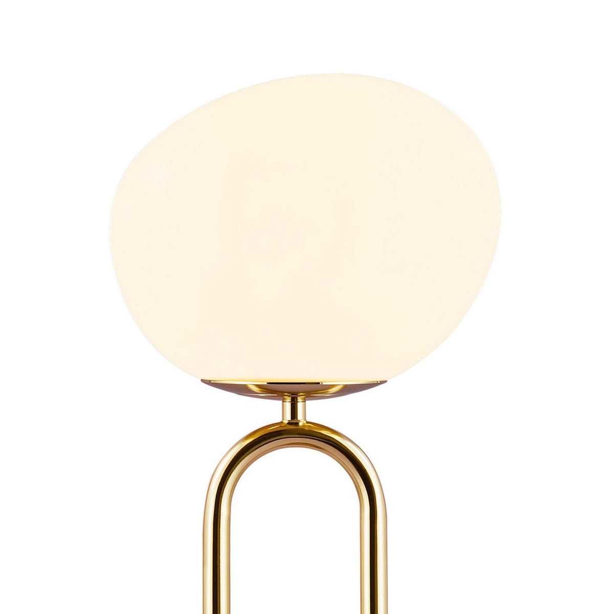 Shapes Polished Brass Table Lamp With Opal Glass Shade