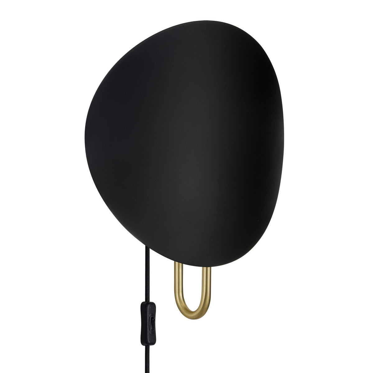 Spargo Plugged Wall Light in Black with Brass Detail