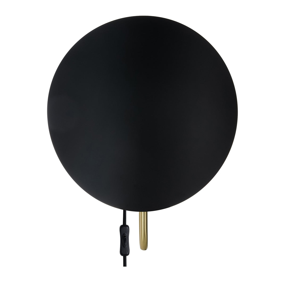 Spargo Plugged Wall Light in Black with Brass Detail