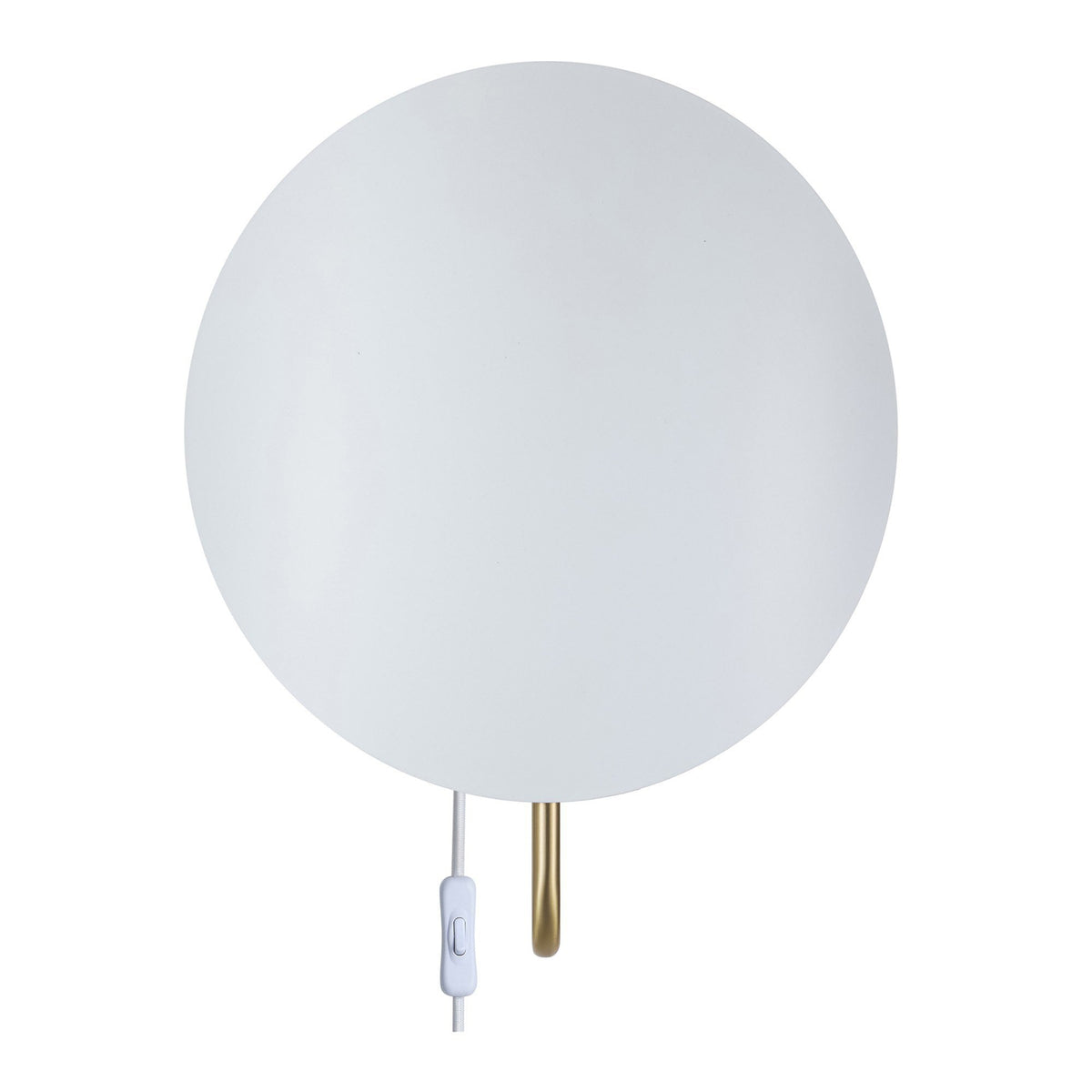 Spargo Plugged Wall Light in White with Brass Detail