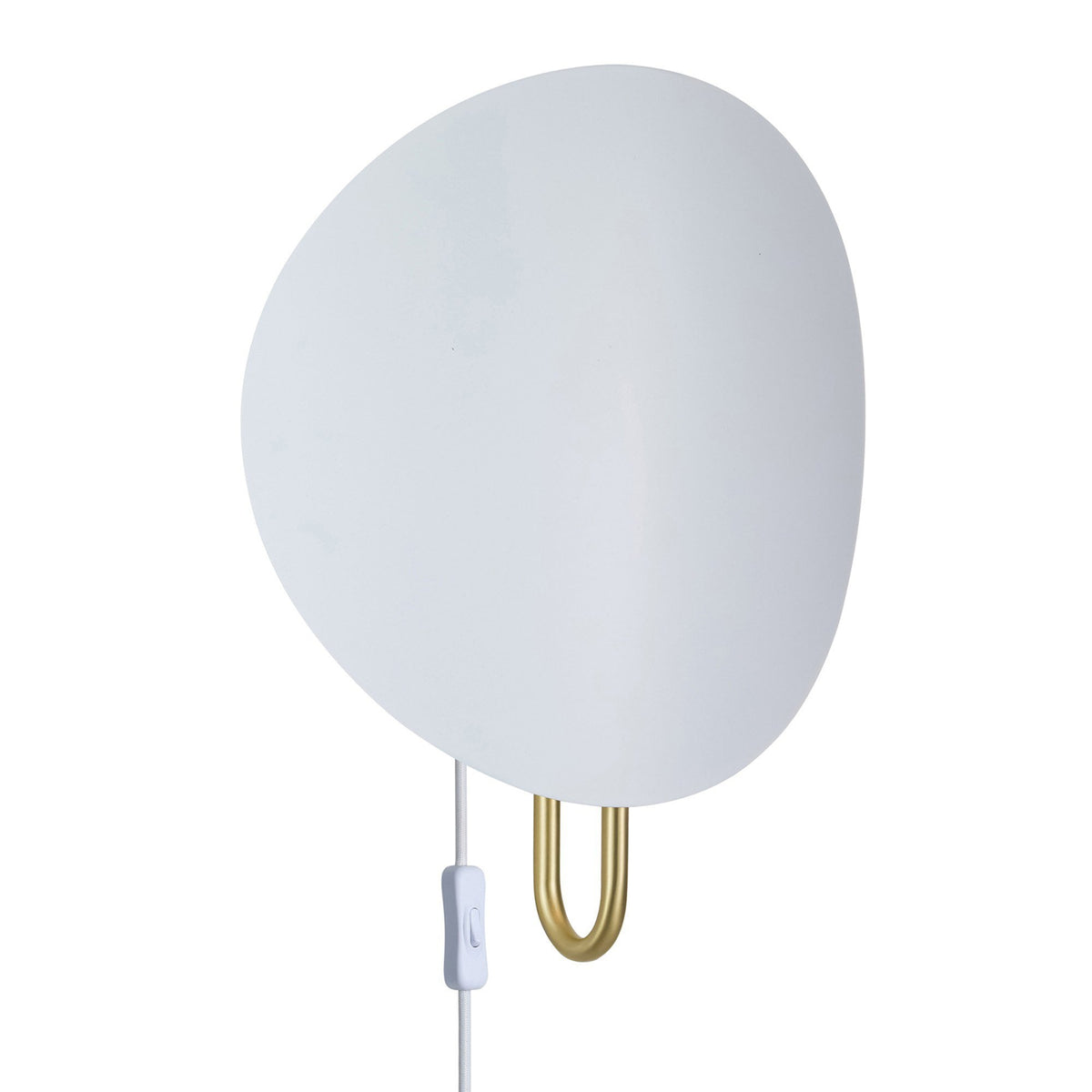 Spargo Plugged Wall Light in White with Brass Detail