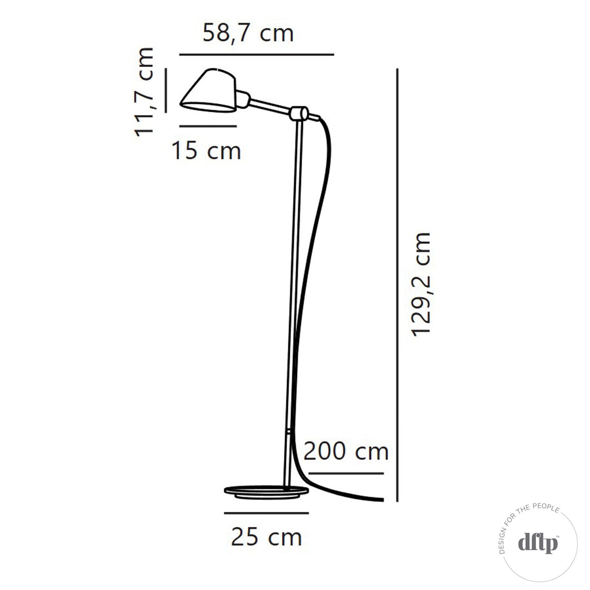 Stay Adjustable Floor Lamp in Matt Black