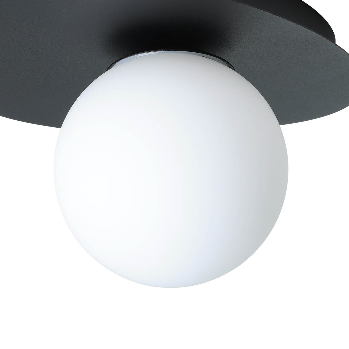 Castrovido IP44 Wall Light in Black with Matte-Opal Glass