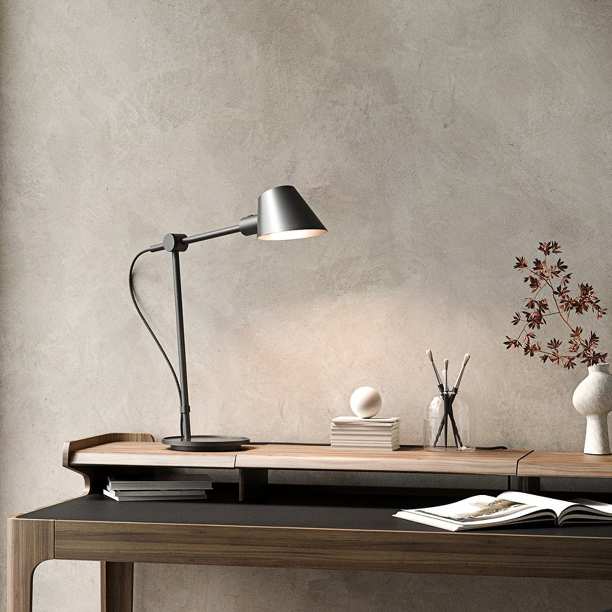 Stay Adjustable Table Lamp in Matt Black