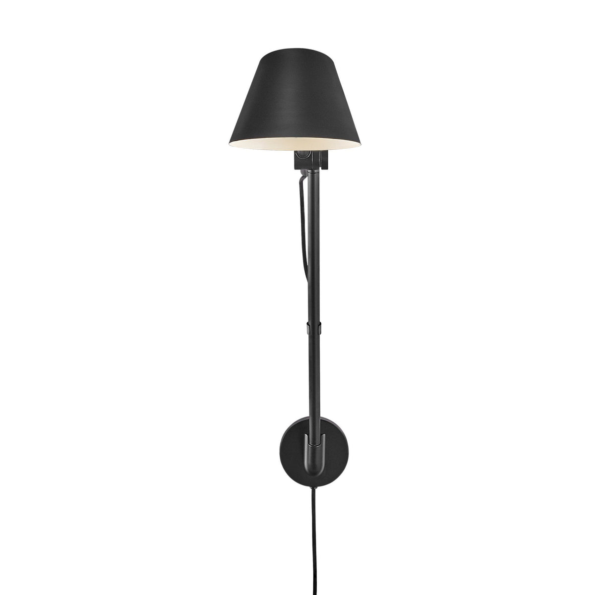 DFTP By Nordlux Stay Swing Arm Plugged Wall Light in Matt Black