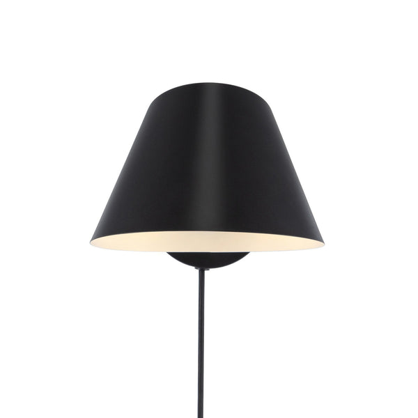 Stay Adjustable Plugged Wall Light in Matt Black