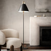 Strap Floor Lamp in Black with Leather Detail