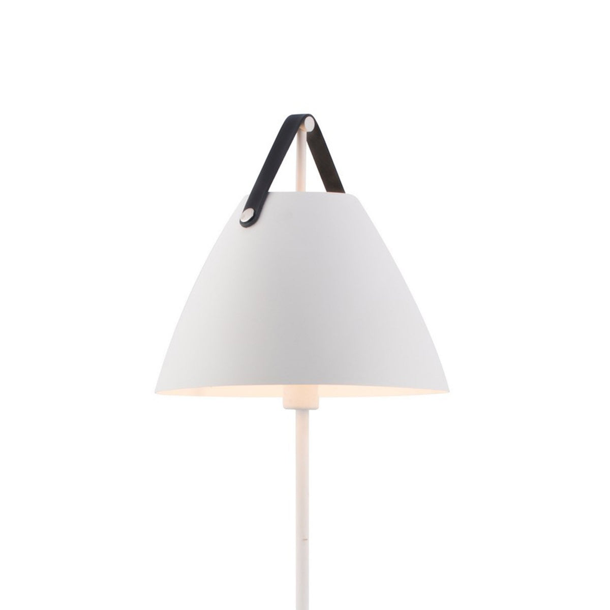 Strap Floor Lamp in White with Leather Detail