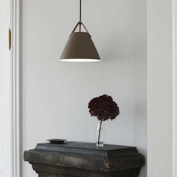 Strap 27 Pendant in Beige & Black with Leather Detail