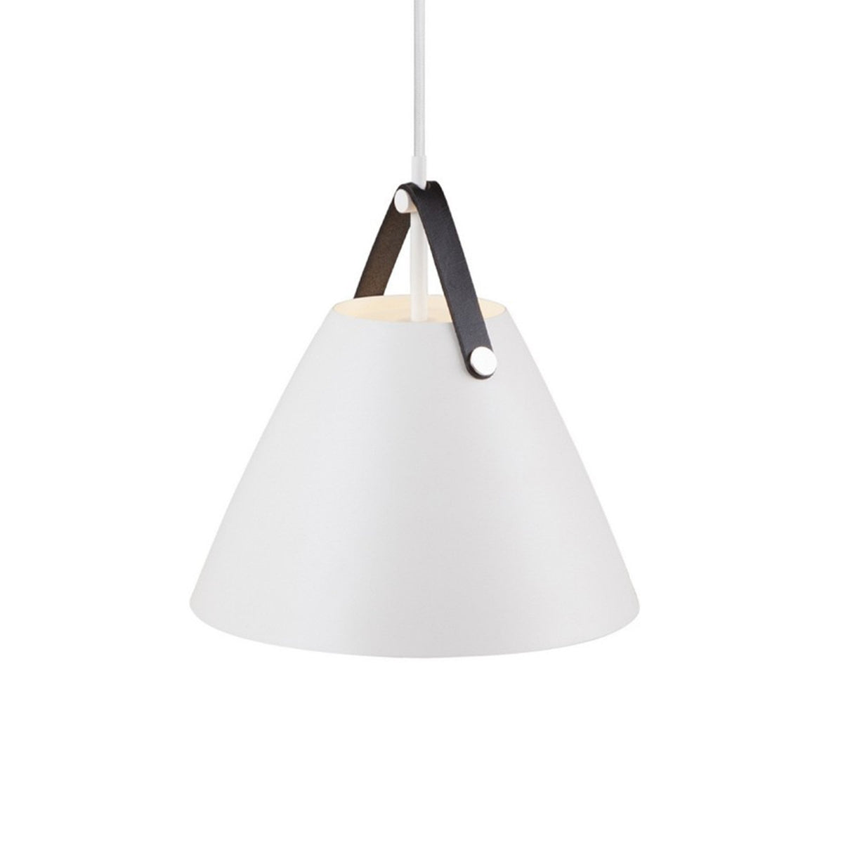 Strap 27 Pendant in White with Leather Detail