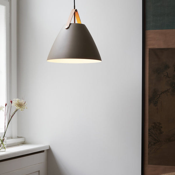 Strap 36 Pendant in Beige & Black with Leather Detail