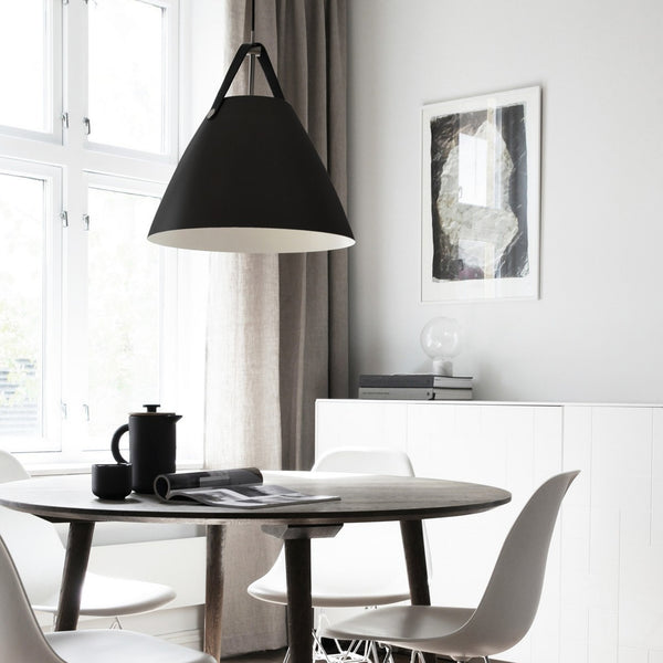 Strap 36 Pendant in Black with Leather Detail