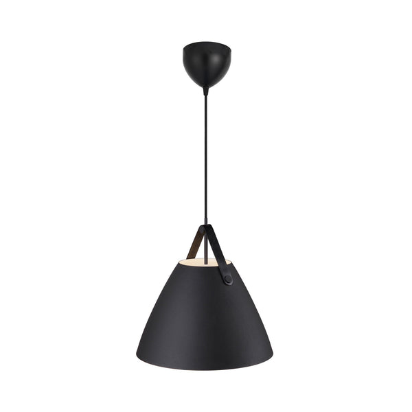 Strap 36 Pendant in Black with Leather Detail