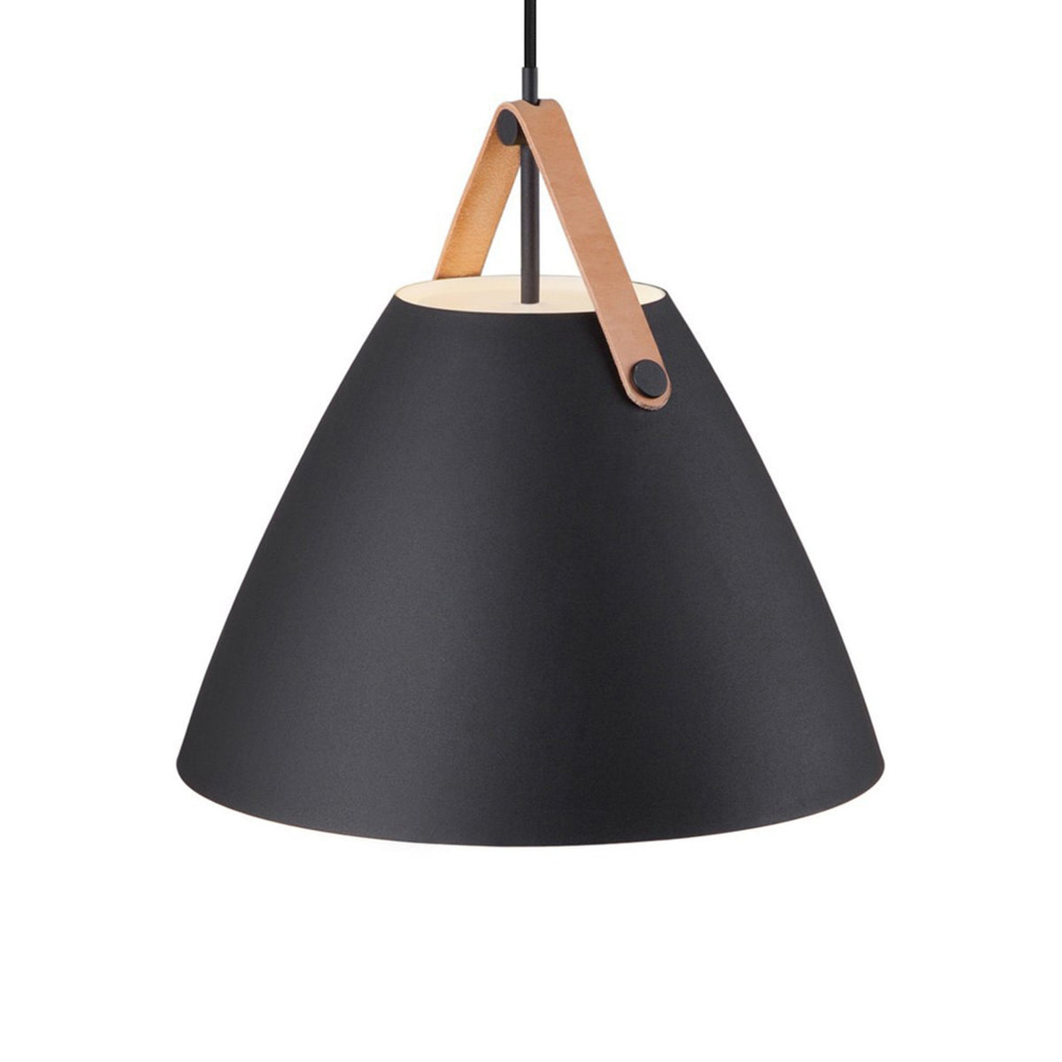 Strap 36 Pendant in Black with Leather Detail