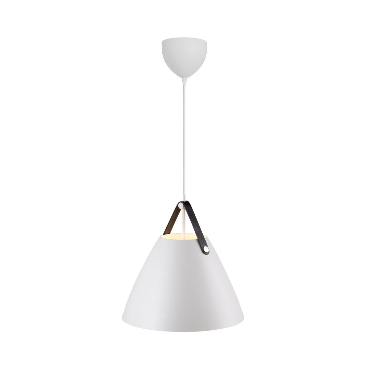 Strap 36 Pendant in White with Leather Detail