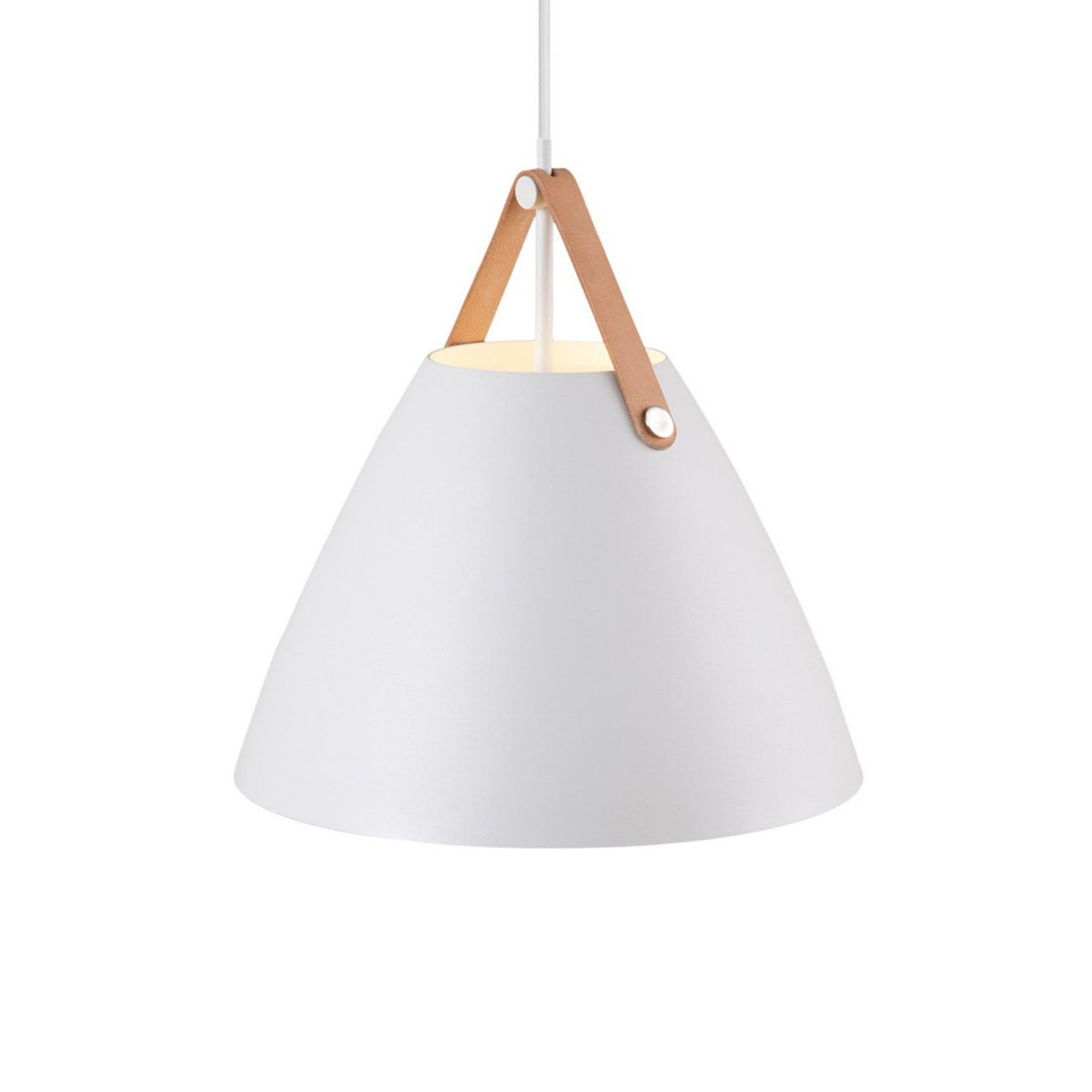 Strap 36 Pendant in White with Leather Detail
