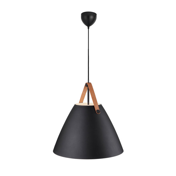 Strap 48 Pendant in Black with Leather Detail