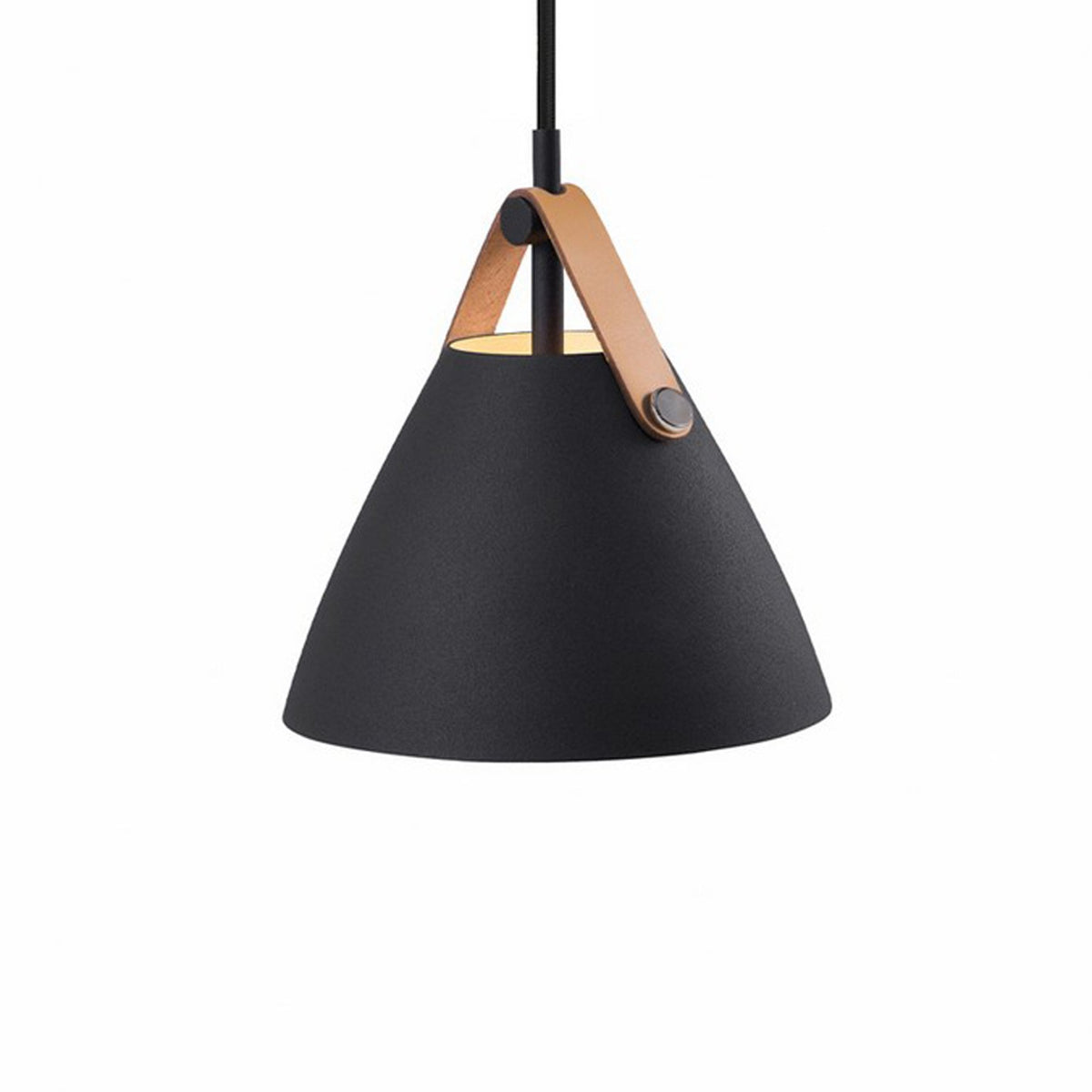 Strap 16 Pendant in Black with Leather Detail