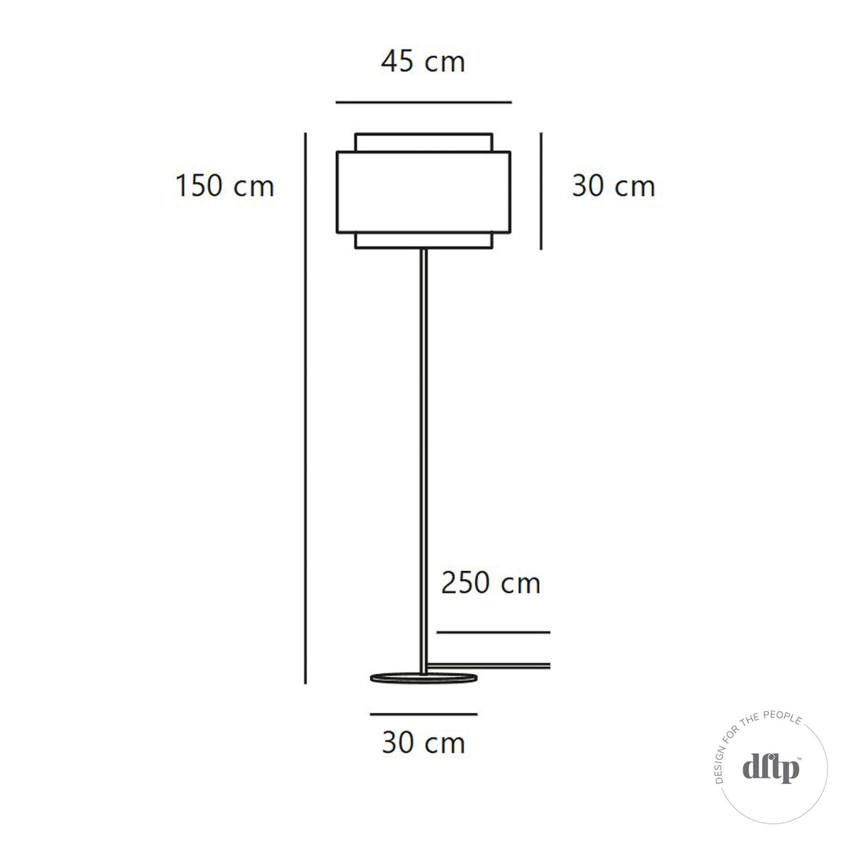 Takai Floor Lamp in Burnished Brass with Beige Fabric Shade