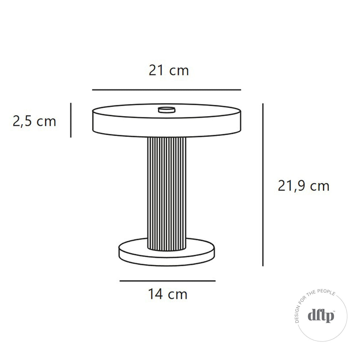 Trezzi LED Portable Table Lamp in White with Fluted Glass