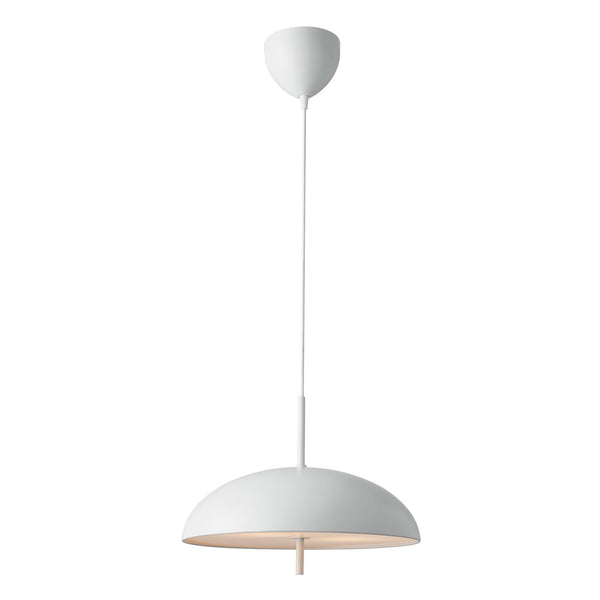 A white pendant light against a pure white background, showcasing its design.
