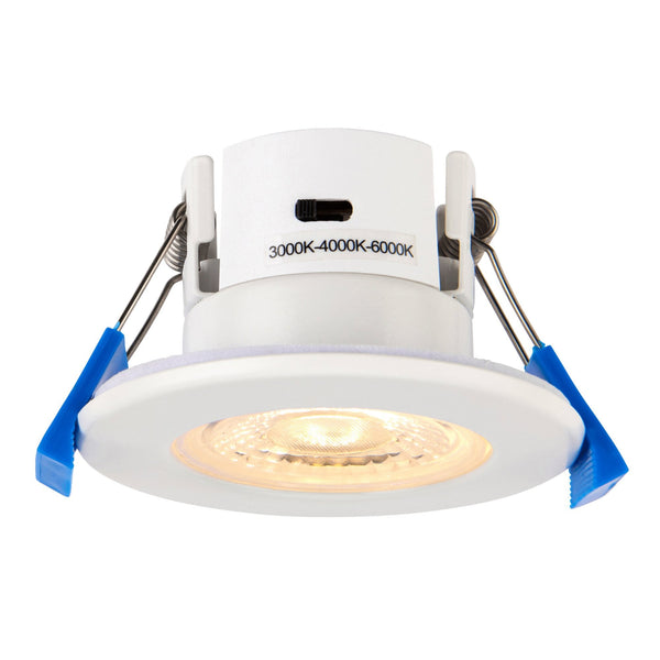 Shield Eco IP65 Fire Rated Dimmable 5W Switchable Colour Temperature LED Downlight in White