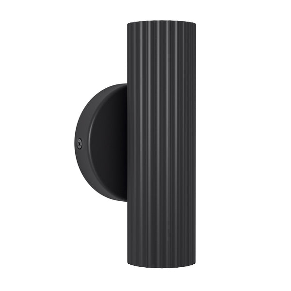 Portillo Modern Ribbed Up and Down Wall Light in Black