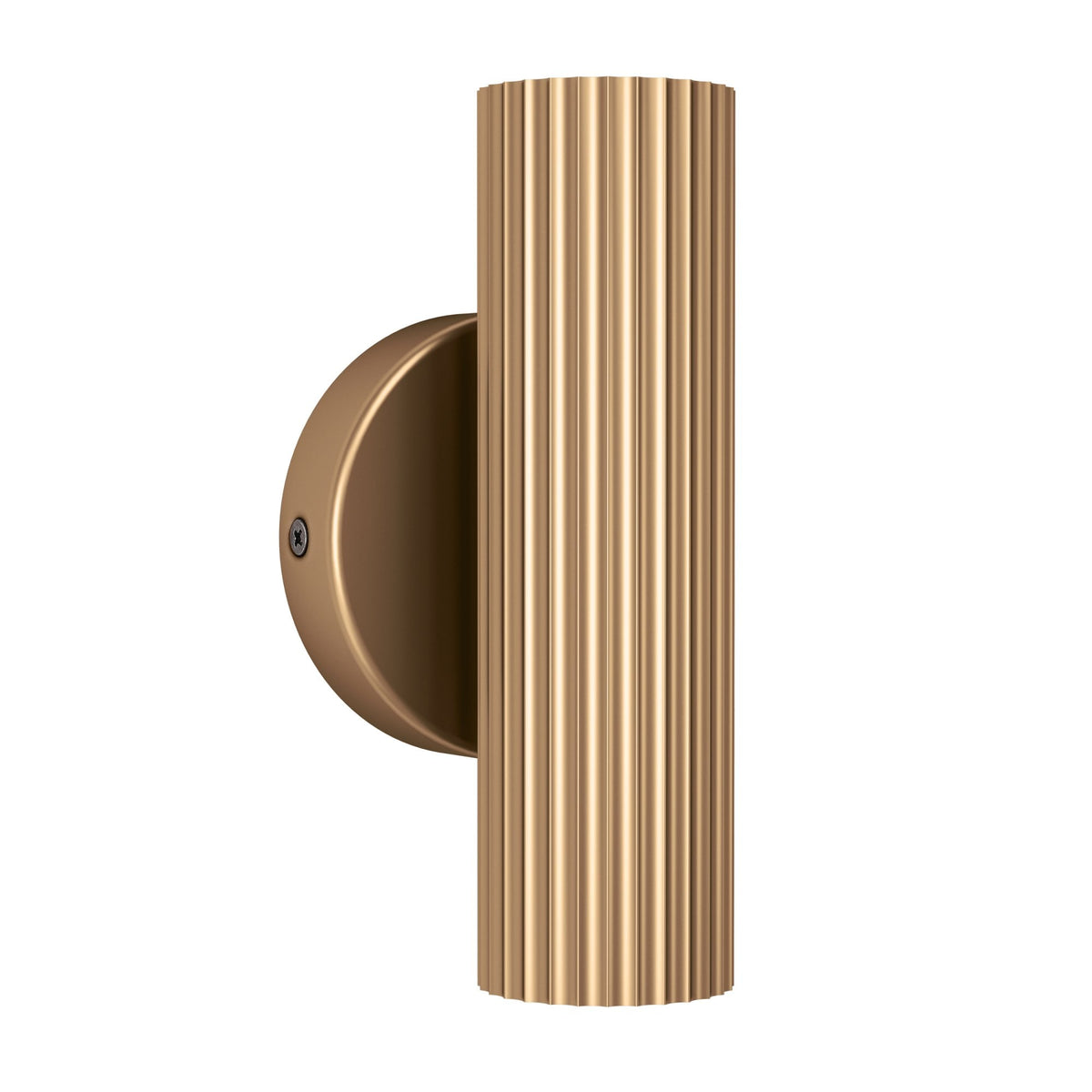 Portillo Modern Ribbed Up and Down Wall Light in Matte Brass