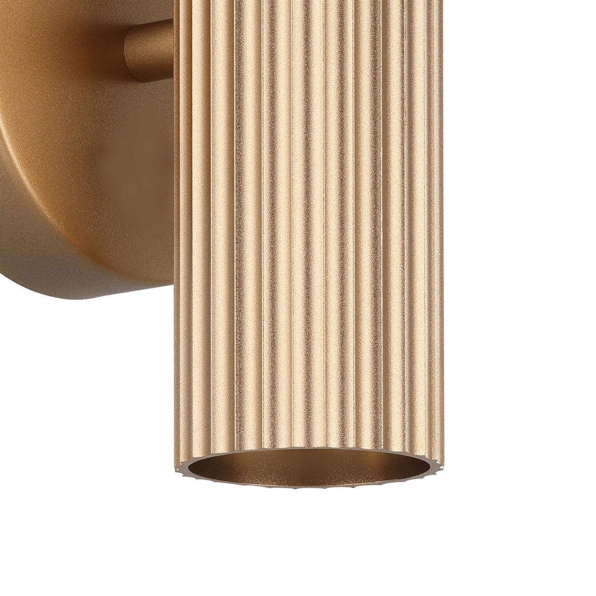 Portillo Modern Ribbed Up and Down Wall Light in Matte Brass
