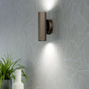 Portillo Modern Ribbed Up and Down Wall Light in Bronze
