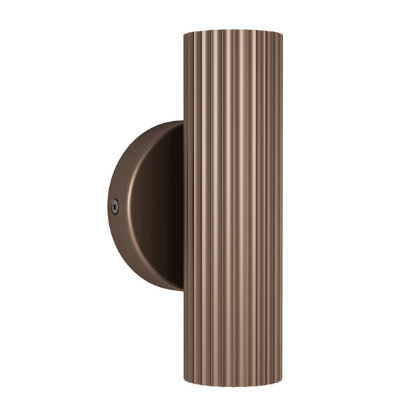 Portillo Modern Ribbed Up and Down Wall Light in Bronze