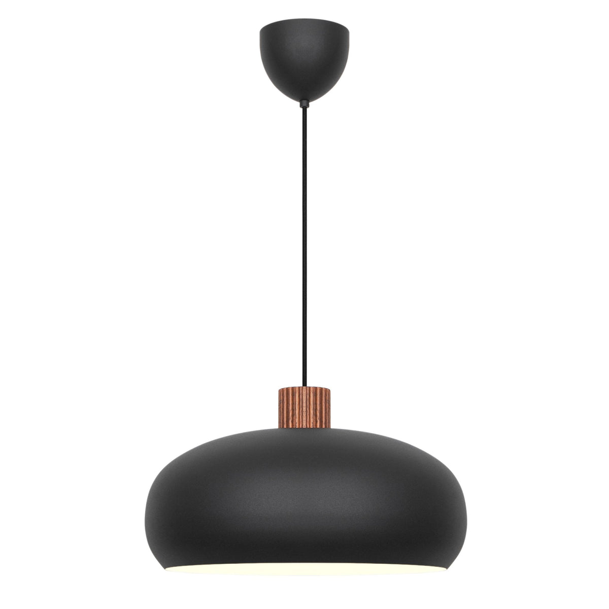 Aurelio Pendant in Black with Wood Detail