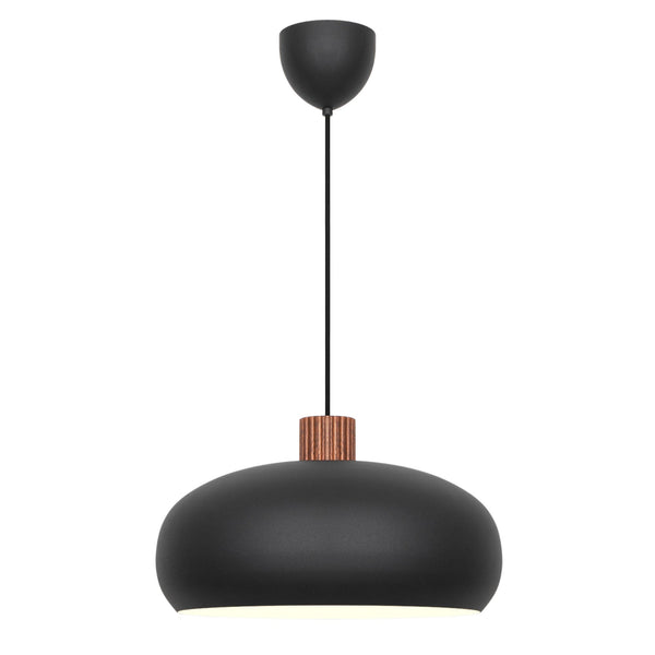 Aurelio Pendant in Black with Wood Detail