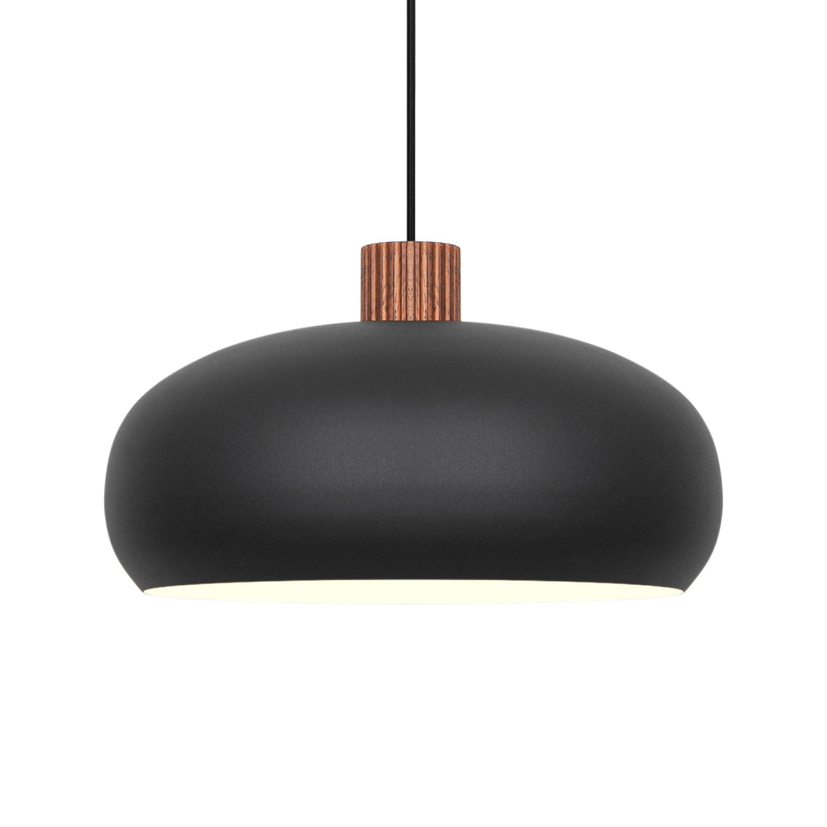 Aurelio Pendant in Black with Wood Detail