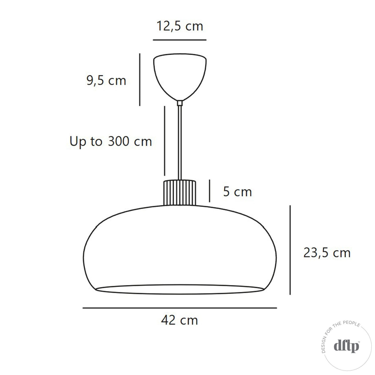 Aurelio Pendant in Black with Wood Detail