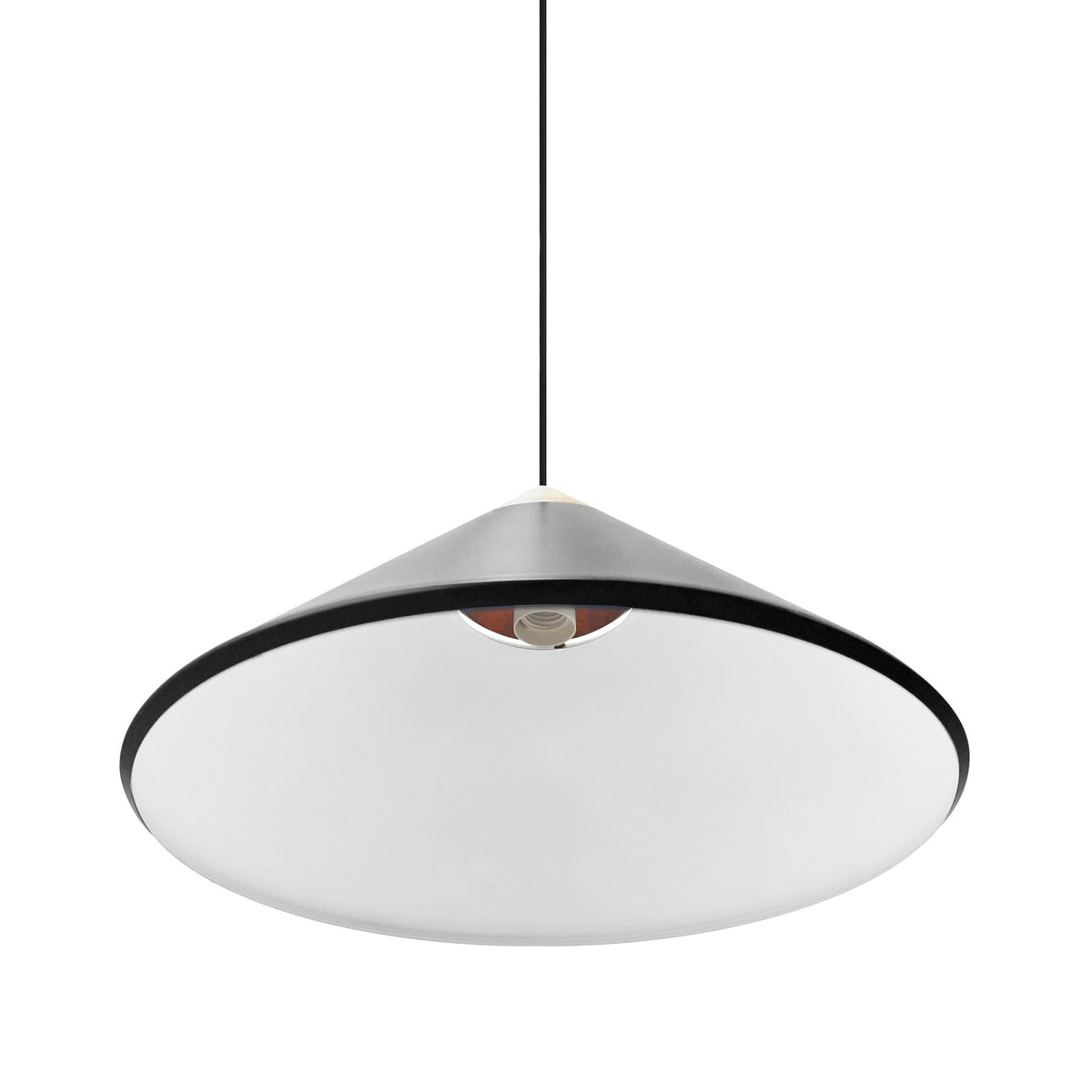 Kinto Pendant in Black with Wood Detail