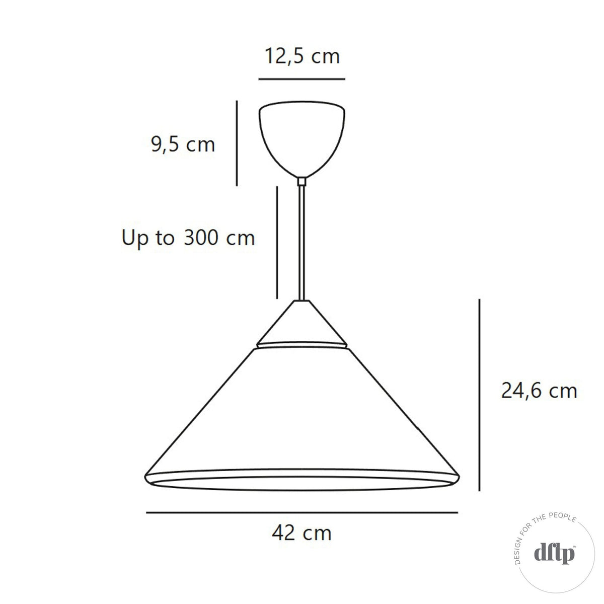 Kinto Pendant in Black with Wood Detail